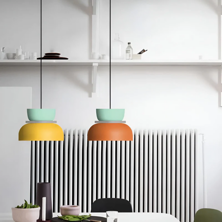 Farbige Macaron LED-Pendelleuchte