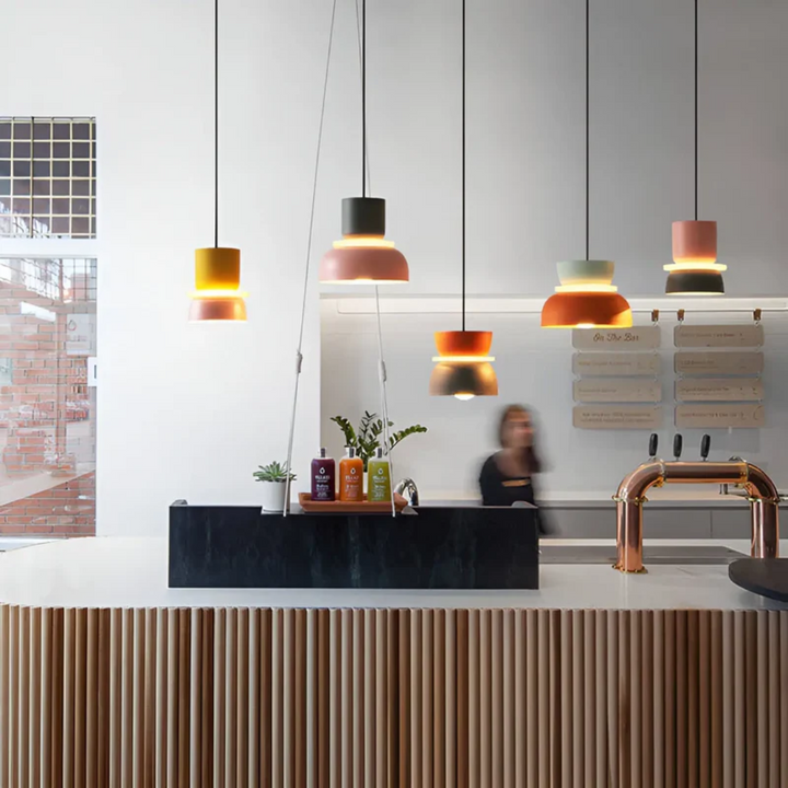 Farbige Macaron LED-Pendelleuchte