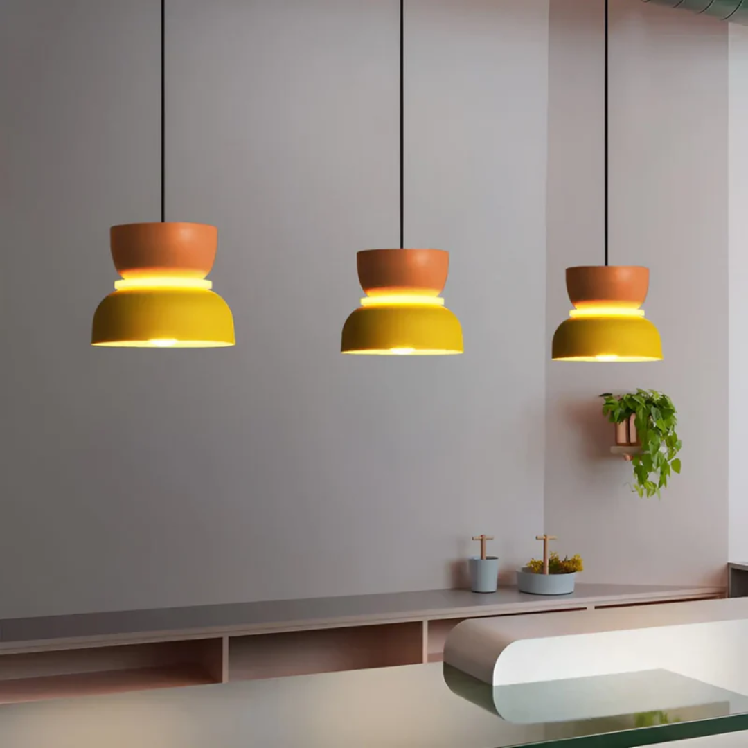 Farbige Macaron LED-Pendelleuchte