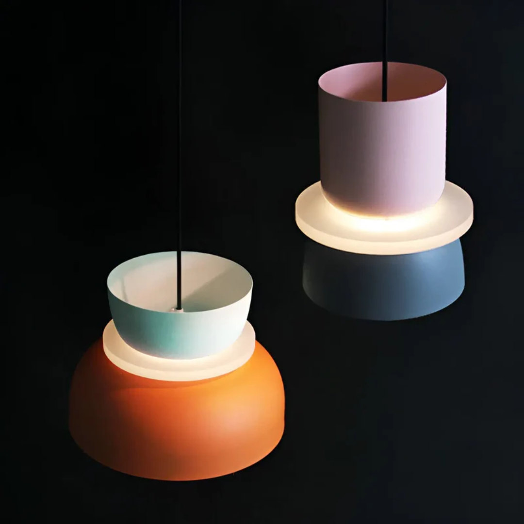 Farbige Macaron LED-Pendelleuchte