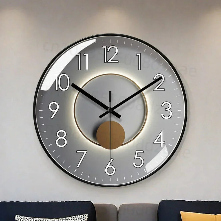 Modern designer wall clock without ticking – Stylish &amp; silent clock for living room