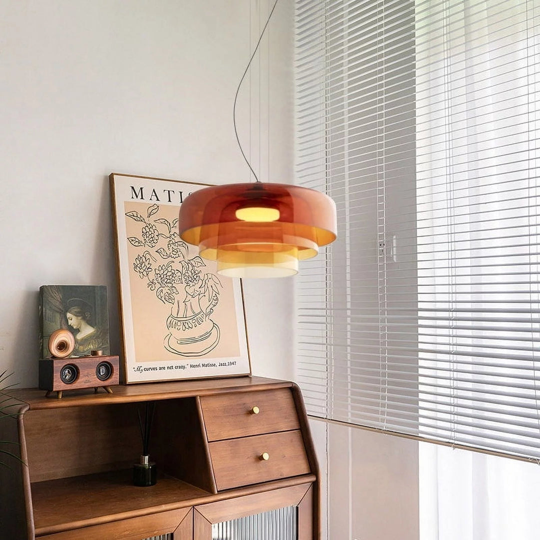 Moderne Pendelleuchte aus Glas & Metall – LED Hängeleuchte mit Warmlicht für Küche & Esszimmer