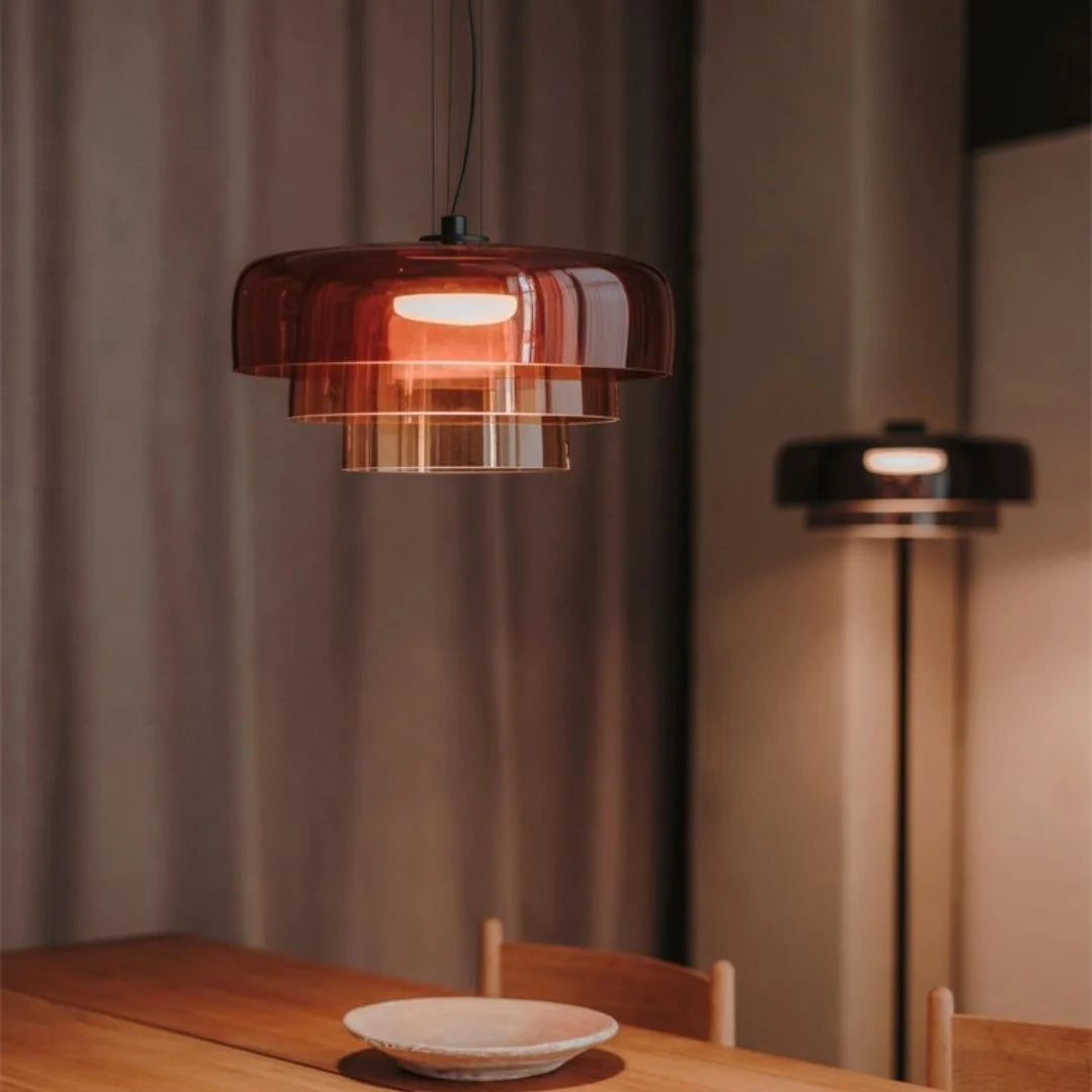 Moderne Pendelleuchte aus Glas & Metall – LED Hängeleuchte mit Warmlicht für Küche & Esszimmer