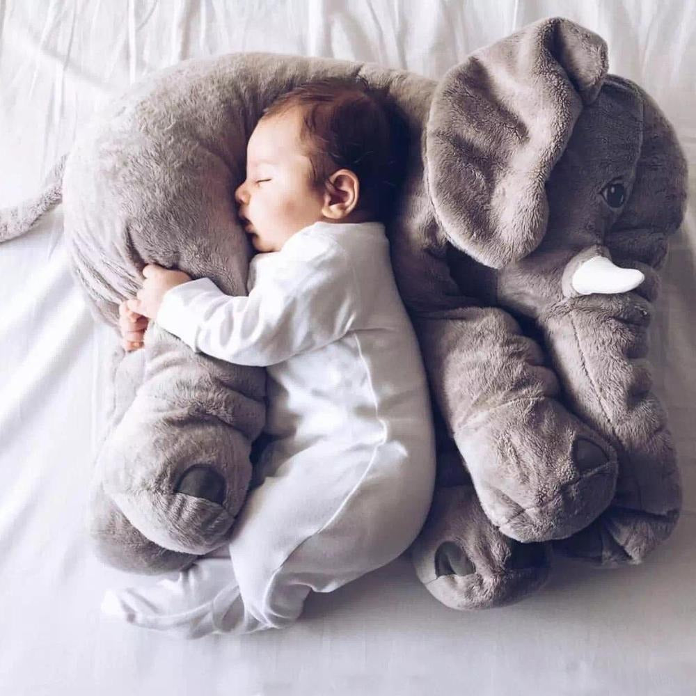 Kuscheltier-Kissen Elefant für Babys – Weiches Plüschkissen gegen Stress