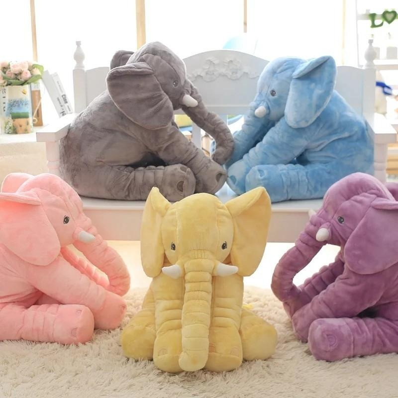 Kuscheltier-Kissen Elefant für Babys – Weiches Plüschkissen gegen Stress
