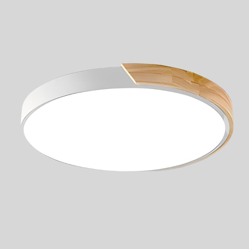 Nordic LED ceiling light made of wood – Round design in Scandinavian style