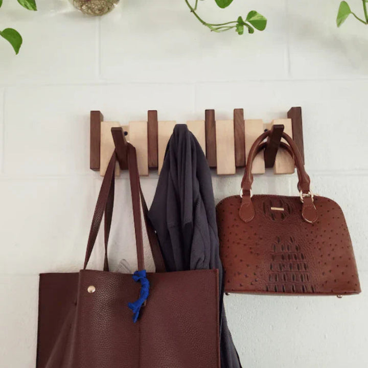 Wooden wall hook - Stylish piano-style coat hook for hallway, office and bedroom