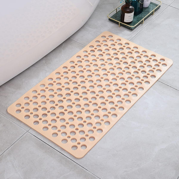 Non-slip, antibacterial shower mat with suction cups for a secure hold
