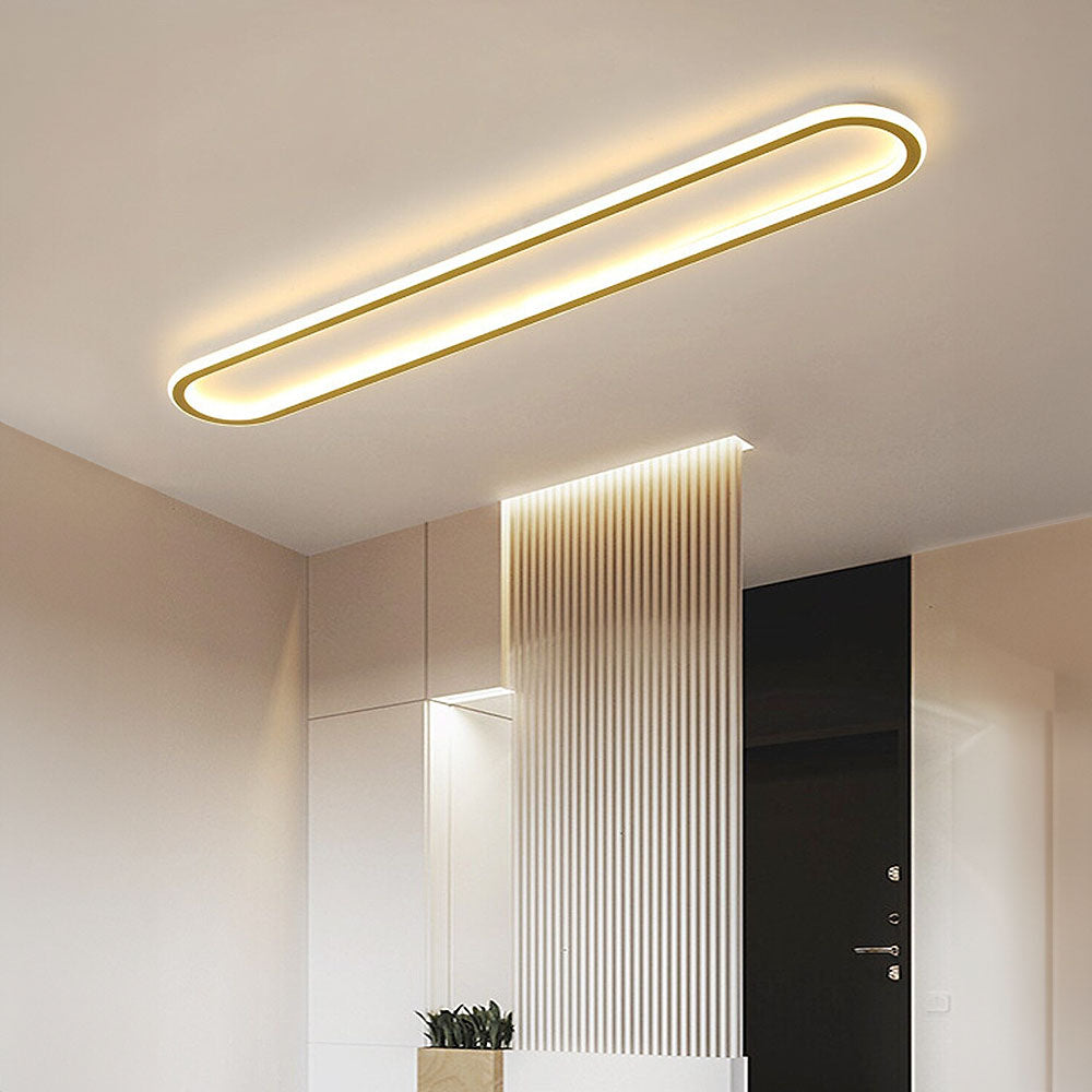 Oval dimmable LED ceiling light with color change – flat &amp; modern