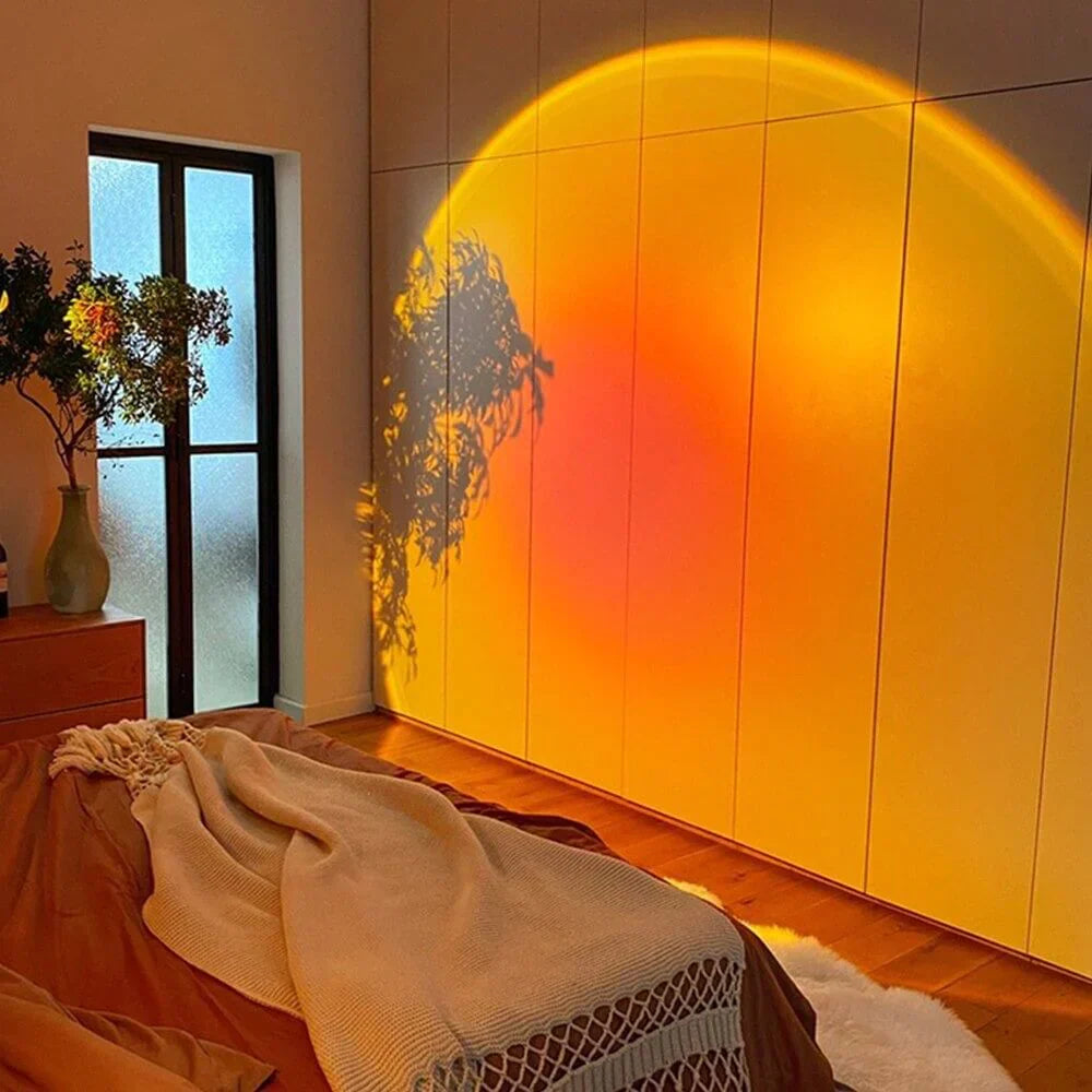 Atmospheric LED sunset lamp for warm lighting moments 