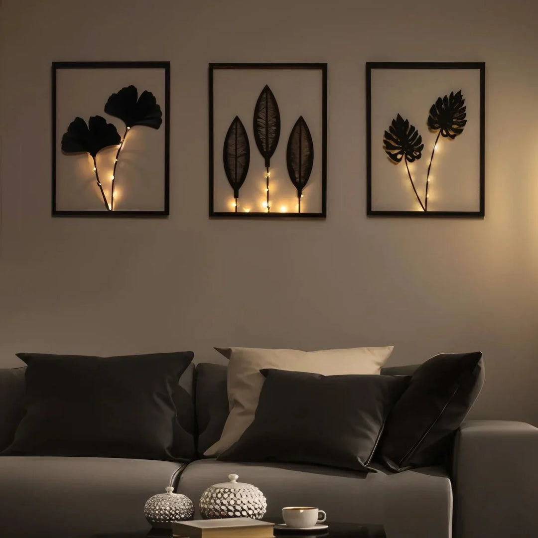 LED-Leuchtrahmen im 3er-Set als dekorative Beleuchtung für Zuhause