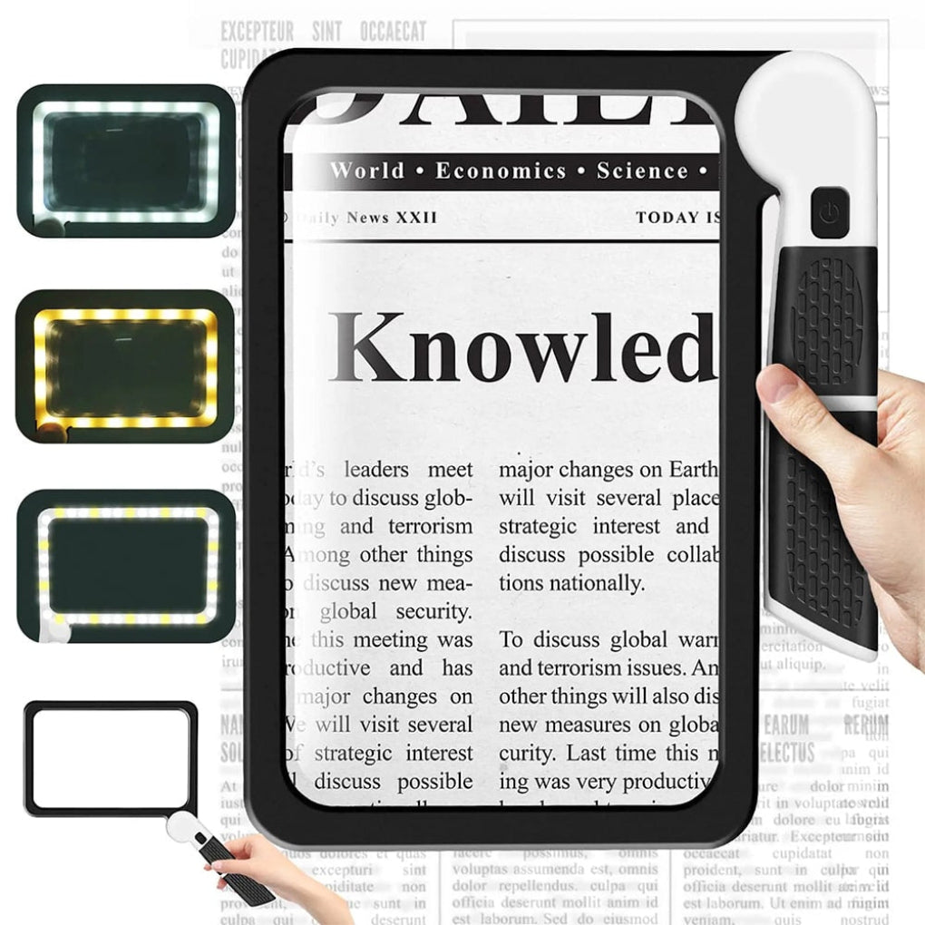 Handy full-page magnifying glass for precise reading and working
