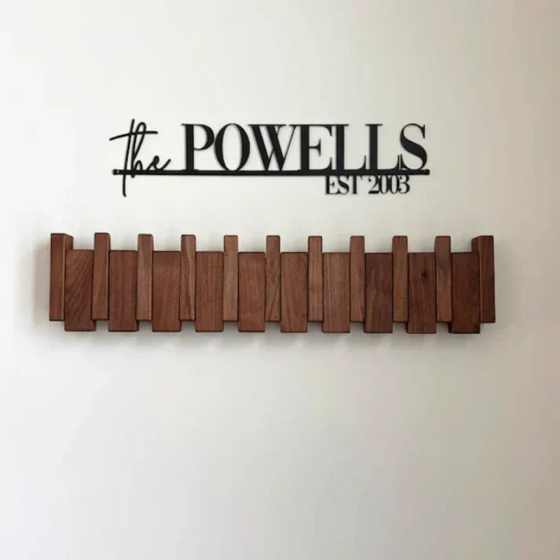 Wooden wall hook - Stylish piano-style coat hook for hallway, office and bedroom