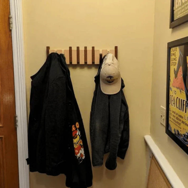 Wooden wall hook - Stylish piano-style coat hook for hallway, office and bedroom