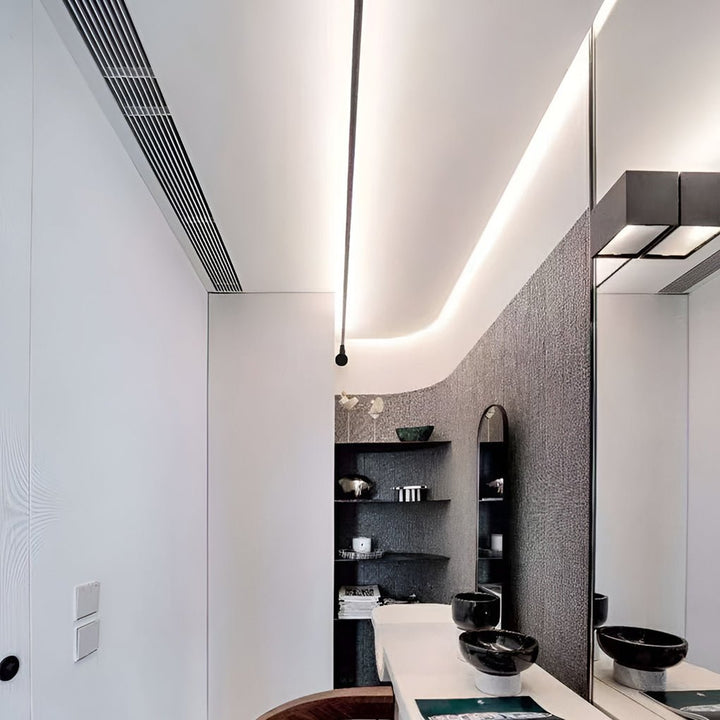 LED ceiling light with 360° rotatable light bar – modern, flat &amp; dimmable