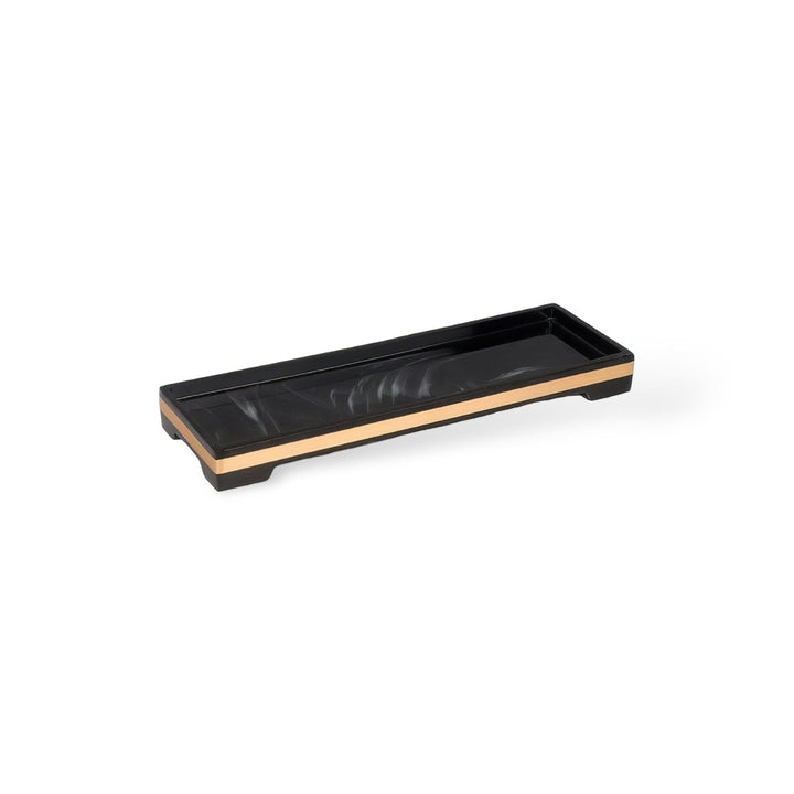 Badezimmer Set In Marmoroptik Schwarz Mit Goldakzenten