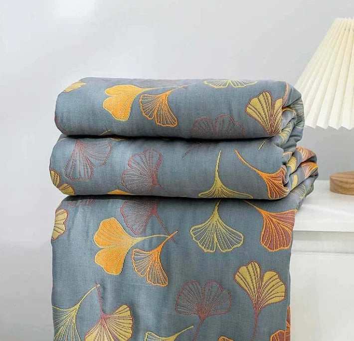 Wohndecke Wendbar Mit Ginkgoblattmuster Maschinenwaschbar
