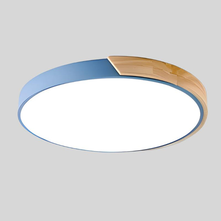 Nordic LED ceiling light made of wood – Round design in Scandinavian style
