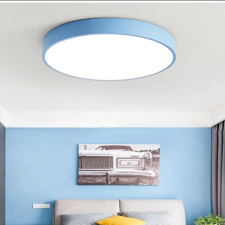 Nordic LED ceiling light made of wood – Round design in Scandinavian style
