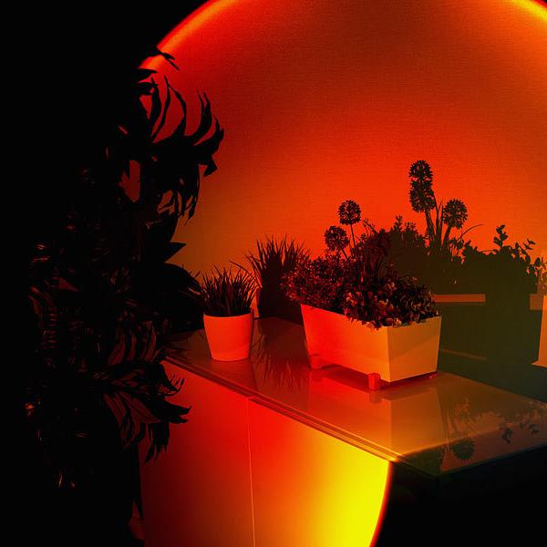 Atmospheric LED sunset lamp for warm lighting moments 